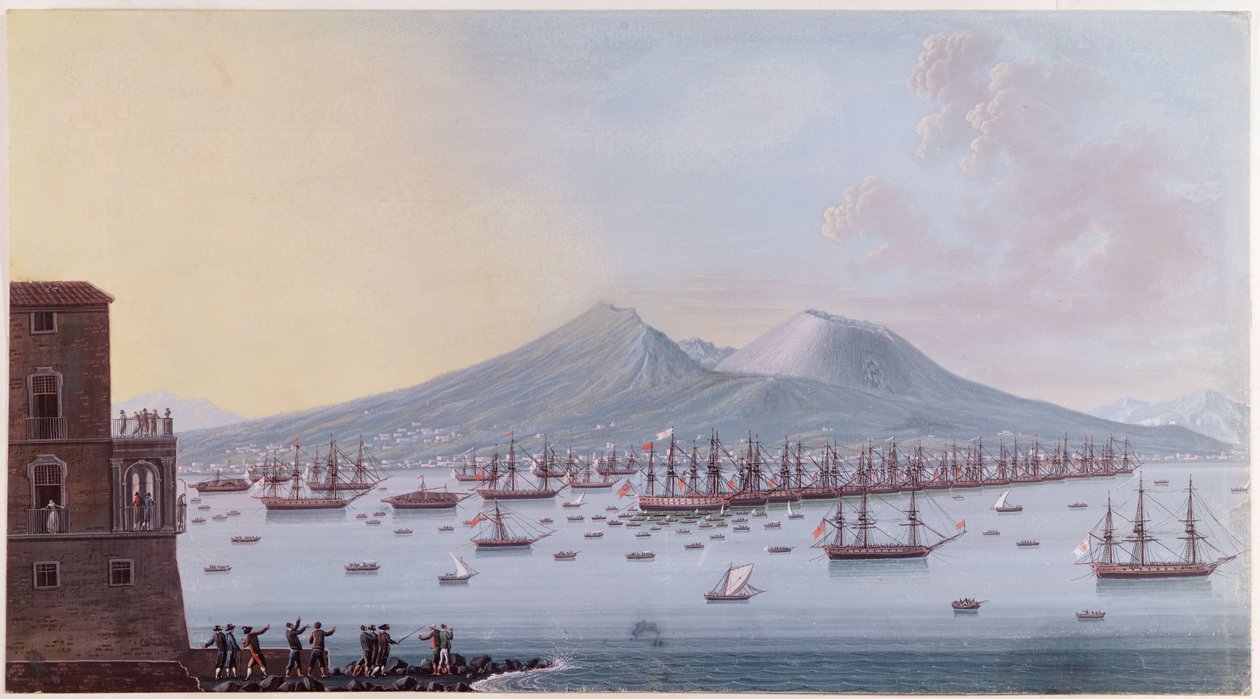 Blick auf die Bucht von Neapel, 1798 (Farbstich) von Giacomo Guardi