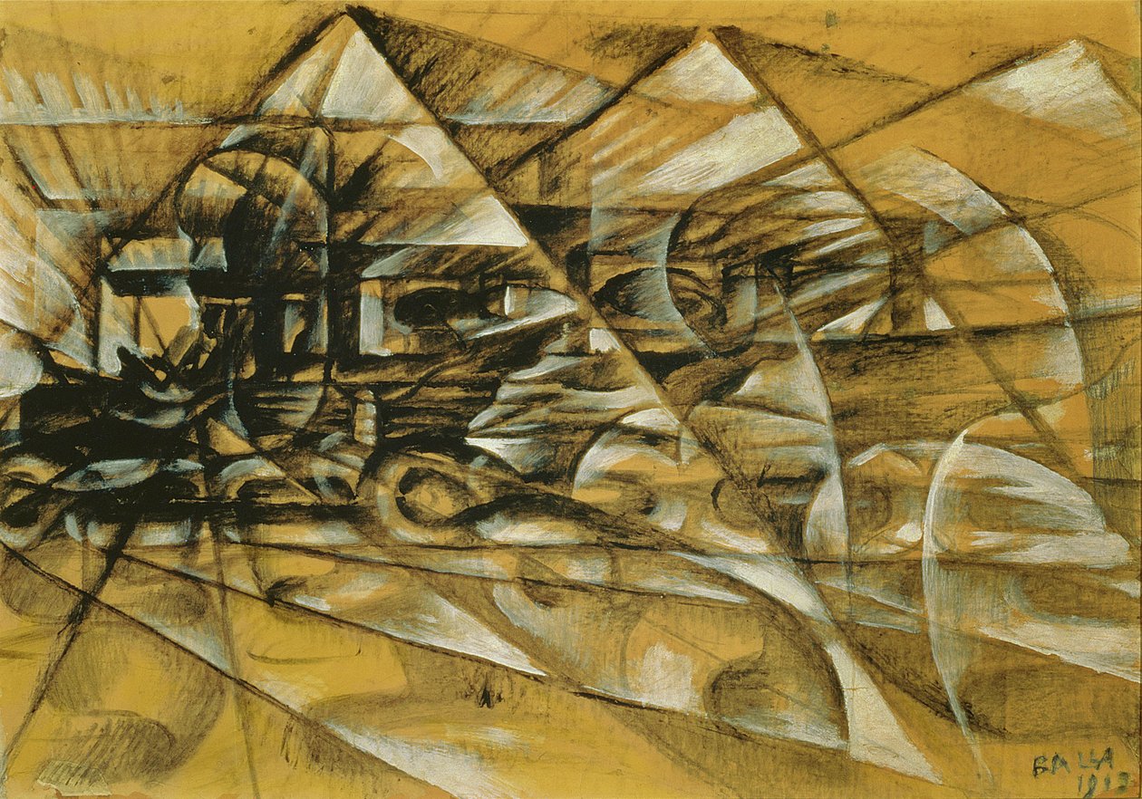 Die Geschwindigkeit eines Automobils von Giacomo Balla