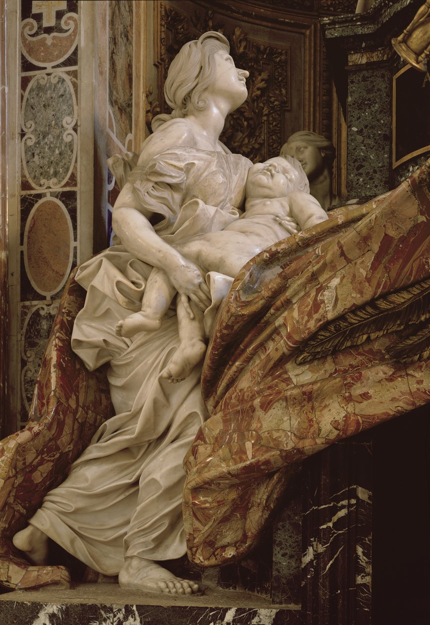Nächstenliebe vom Denkmal für Alexander VII. im Nordtransept, 1672-78 von Gian Lorenzo Bernini