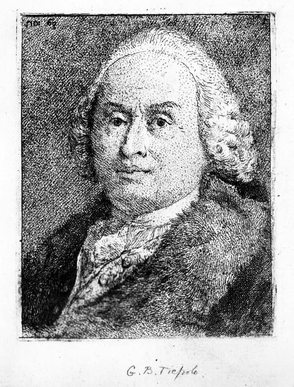 Porträt von Giambattista Tiepolo, 1775 von Giovanni Domenico Tiepolo