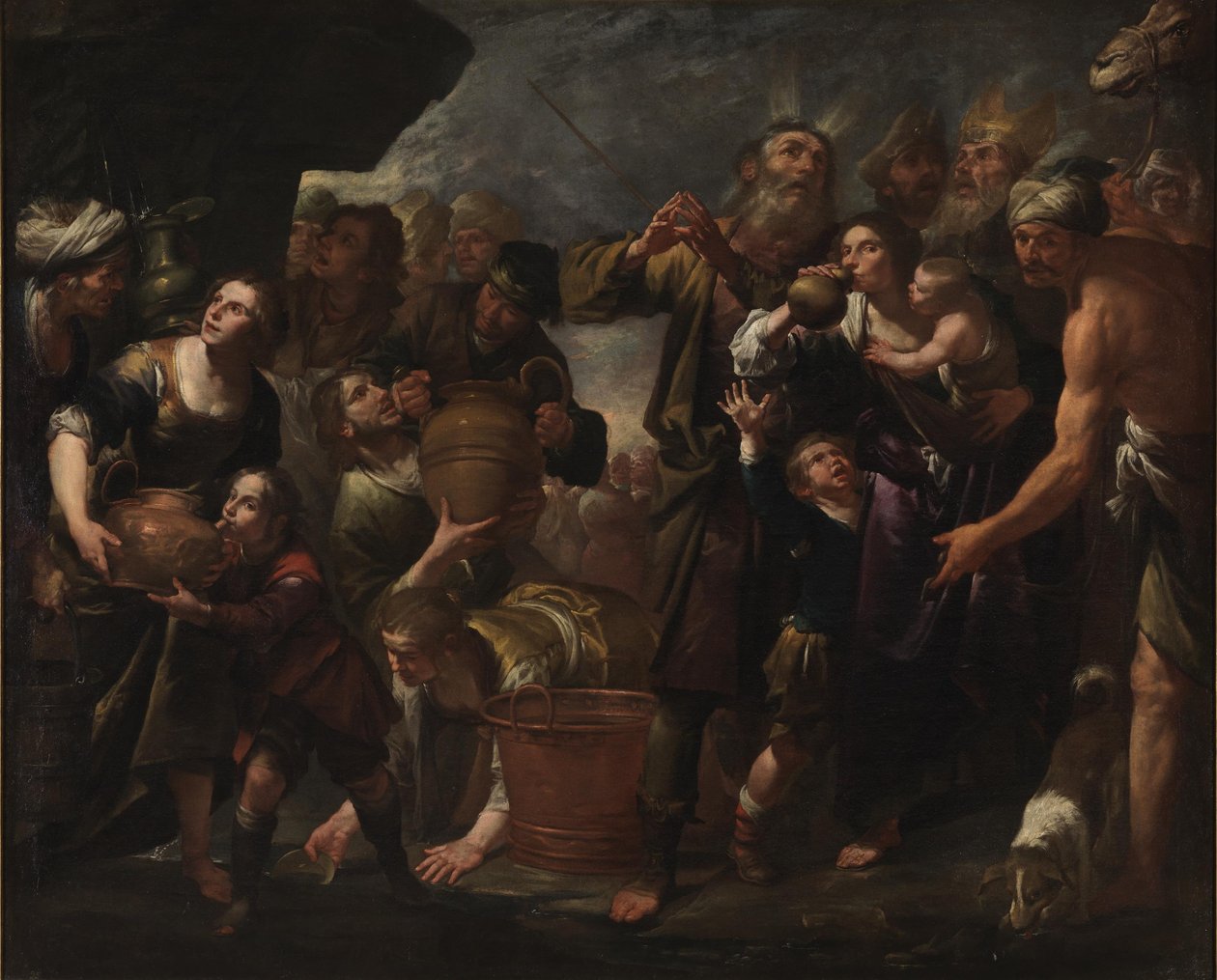 Moses schlägt Wasser aus dem Felsen von Gioacchino Assereto
