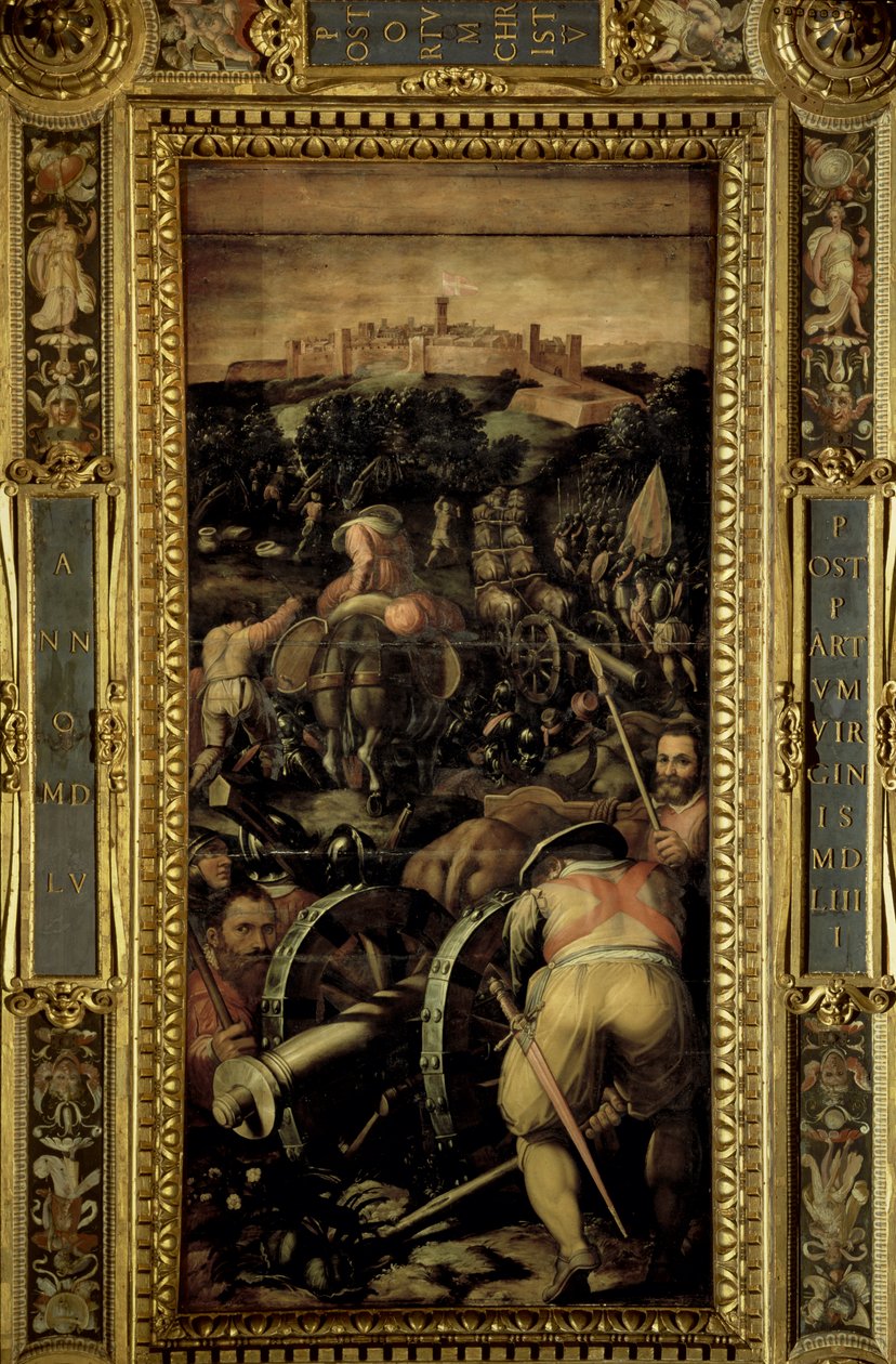 Die Eroberung von Monteriggioni von der Decke des Salone dei Cinquecento, 1565 von Giorgio Vasari