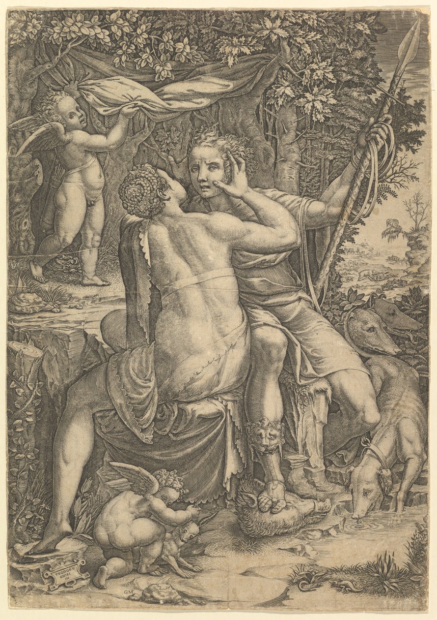 Venus und Adonis von Giorgio Ghisi