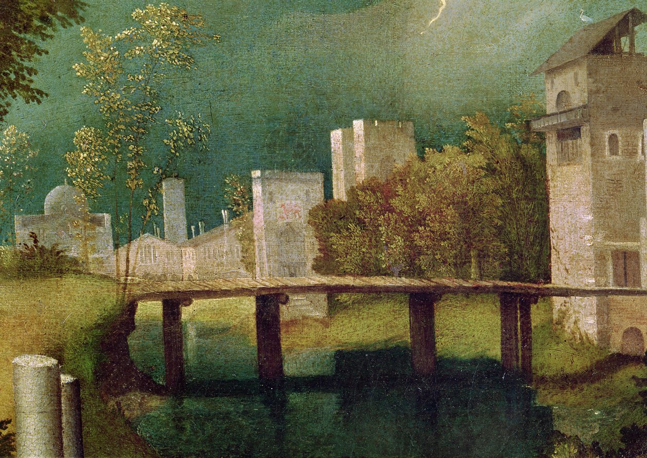 Stadtlandschaft, Detail der Die Sturm (Detail) von Giorgione da Castelfranco