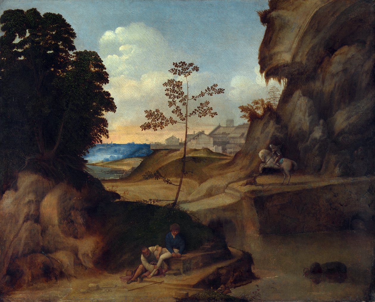 Landschaft mit Sonnenuntergang von Giorgione da Castelfranco