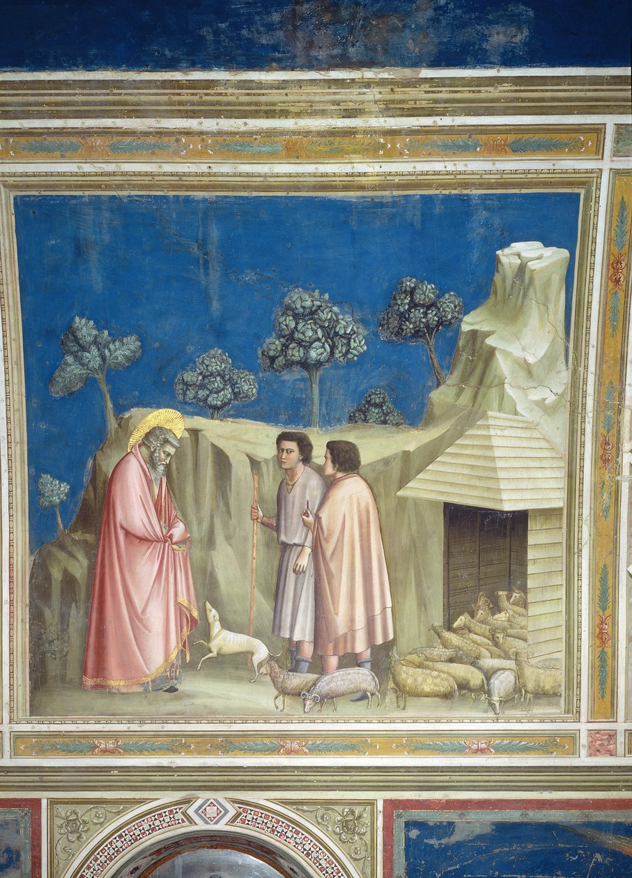 Joachim unter den Hirten, ca. 1305 (Detail) von Giotto di Bondone
