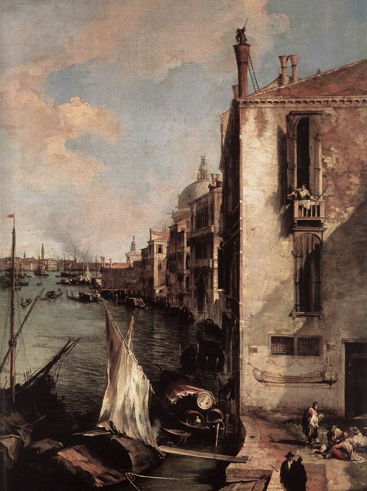 Canal Grande, Blick nach Osten vom Campo San Vio (Detail) von Giovanni Antonio Canal