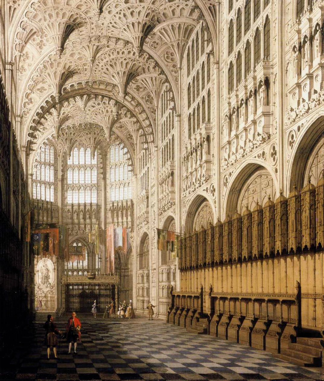 Das Innere der Kapelle Heinrichs VII. in der Westminster Abbey von Giovanni Antonio Canal