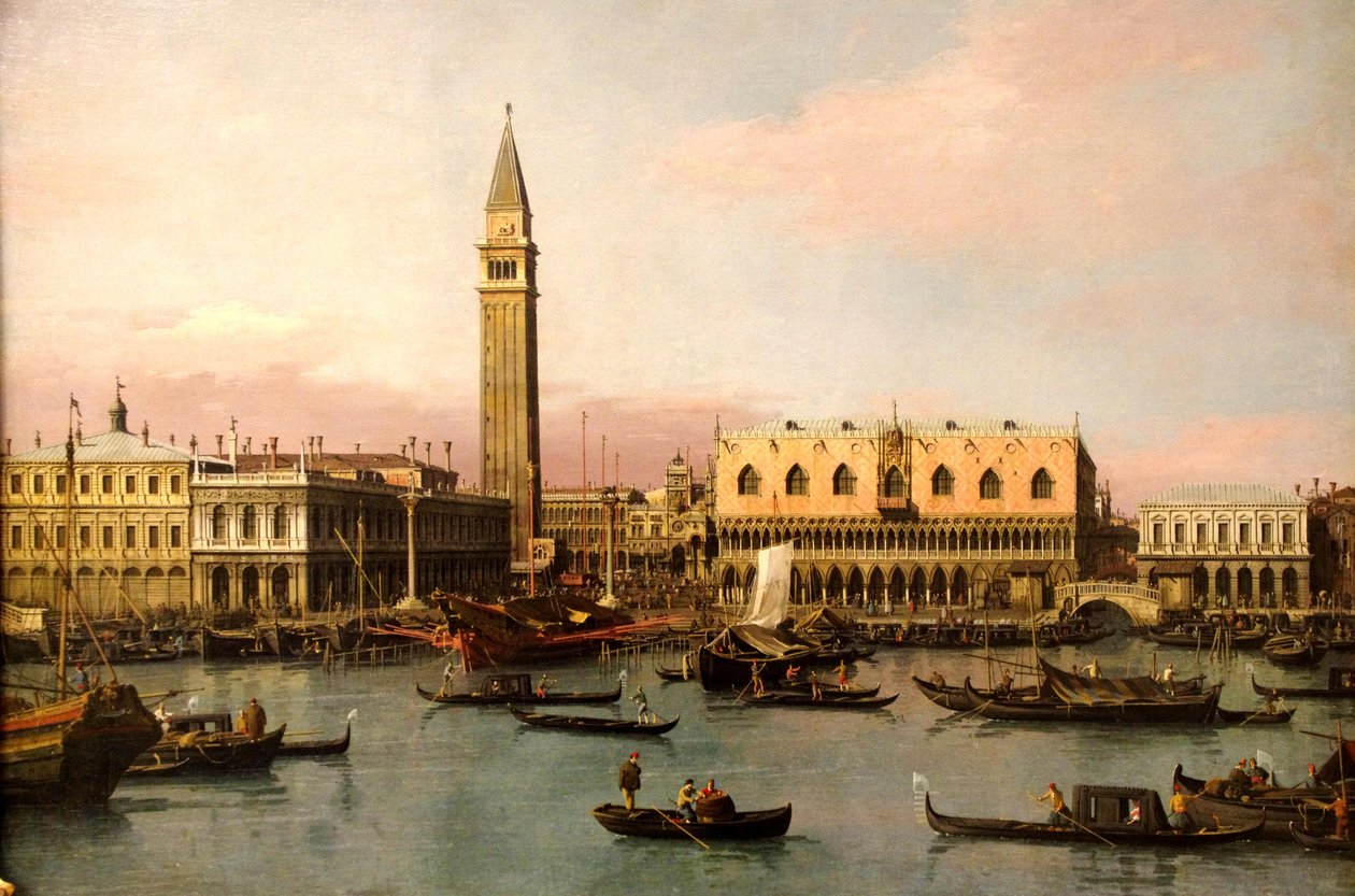 Blick auf die Piazzetta und das Bassin von San Marco in Venedig von Giovanni Antonio Canal