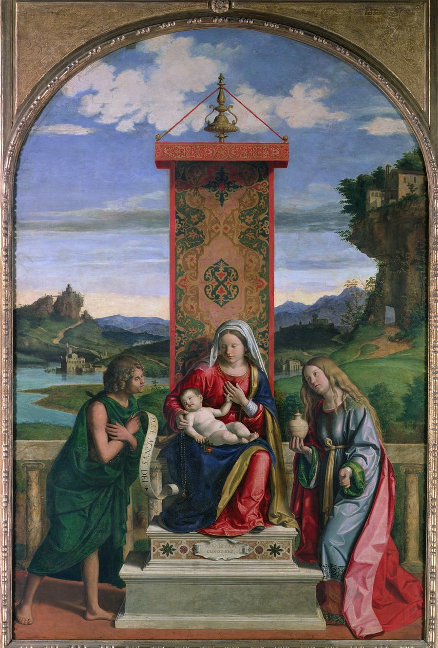 Madonna und Kind mit Johannes dem Täufer und Maria Magdalena von Giovanni Battista Cima da Conegliano