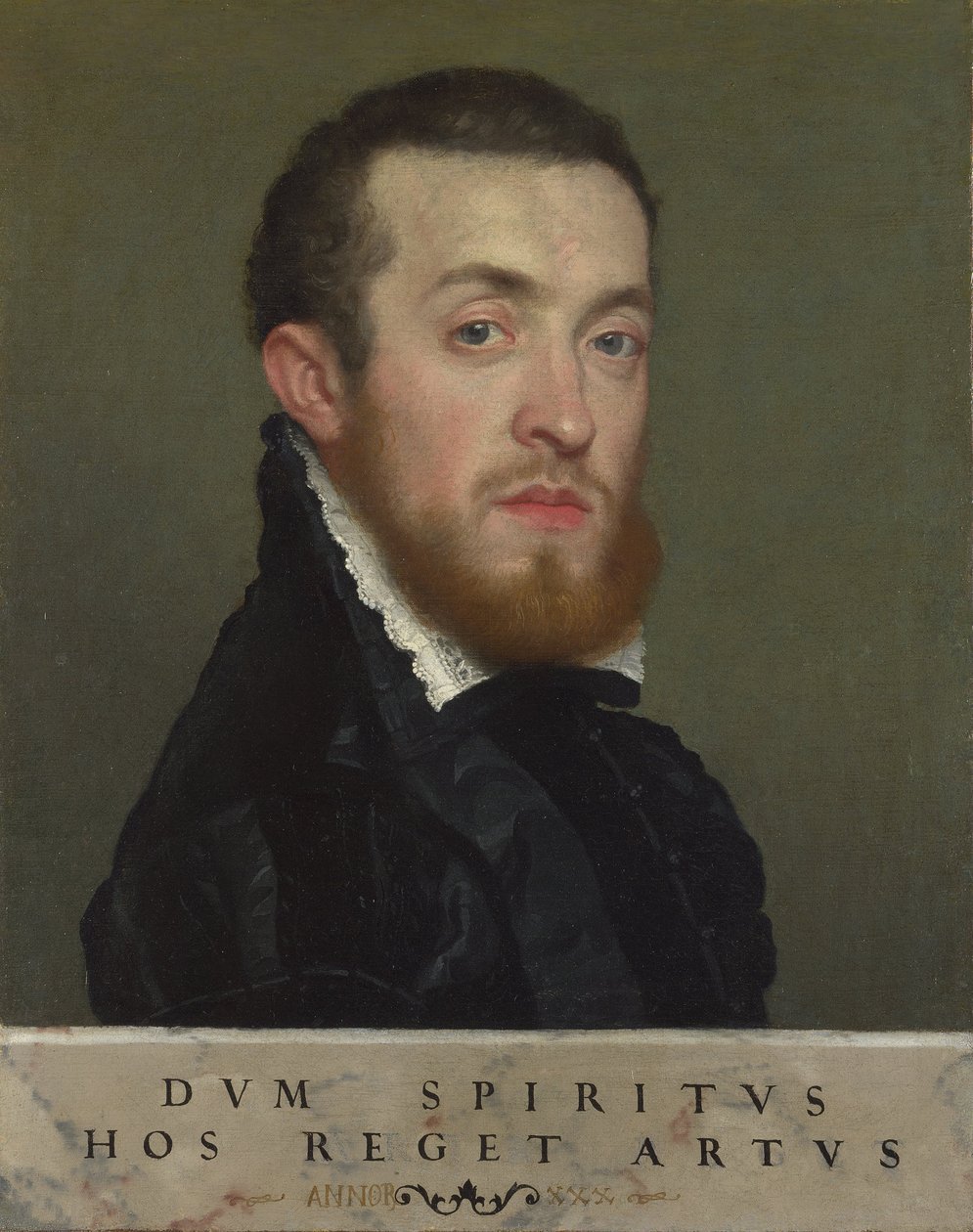 Büste eines jungen Mannes mit Inschrift von Giovanni Battista Moroni
