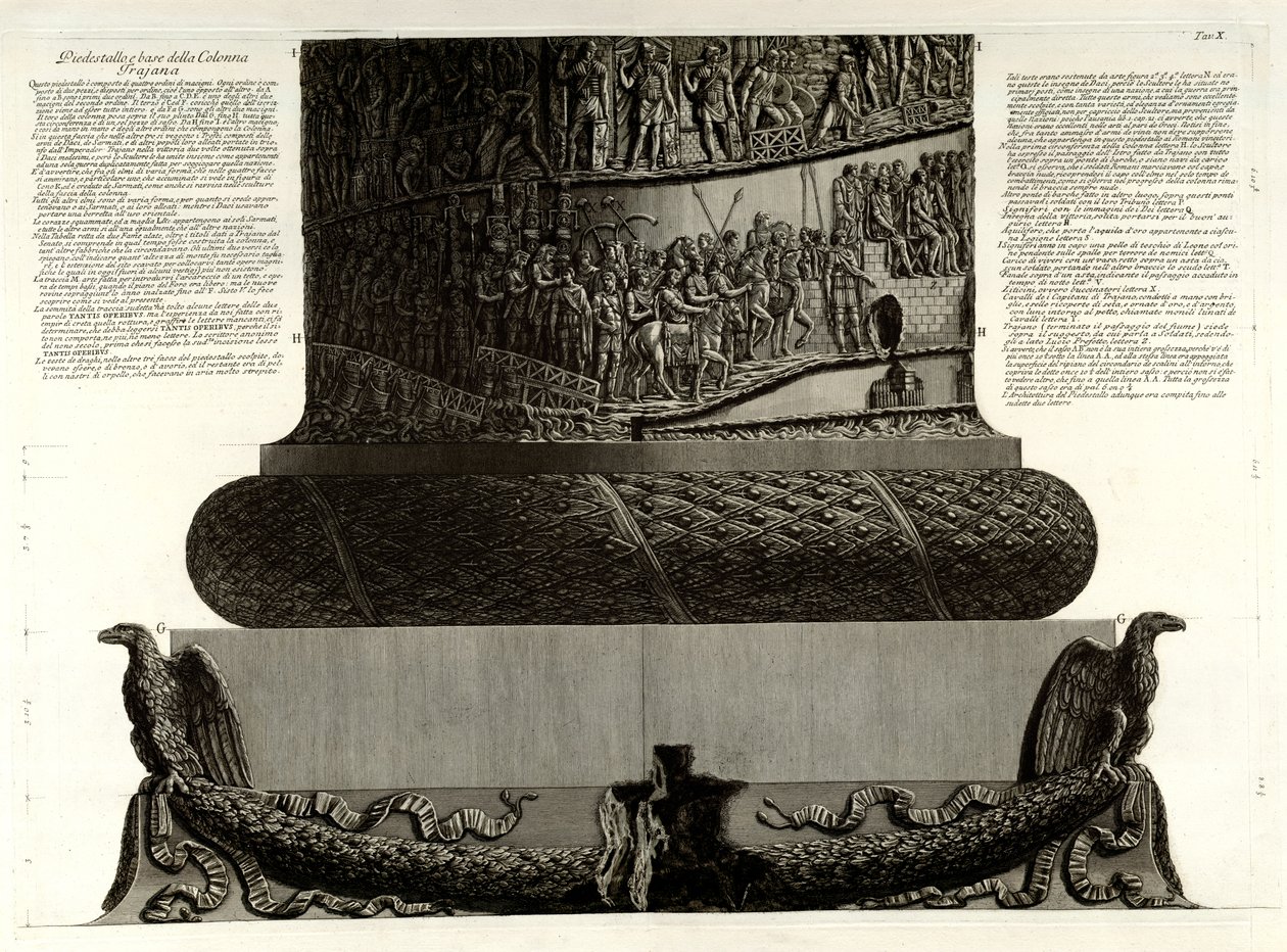 Sockel und Basis der Trajanssäule von Giovanni Battista Piranesi