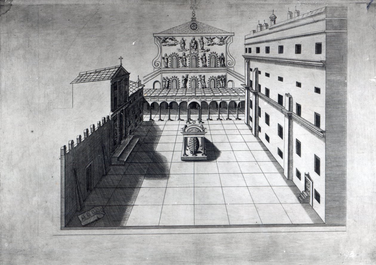 Der Belvedere-Hof im alten St. Peter in Rom von Giovanni Battista Piranesi