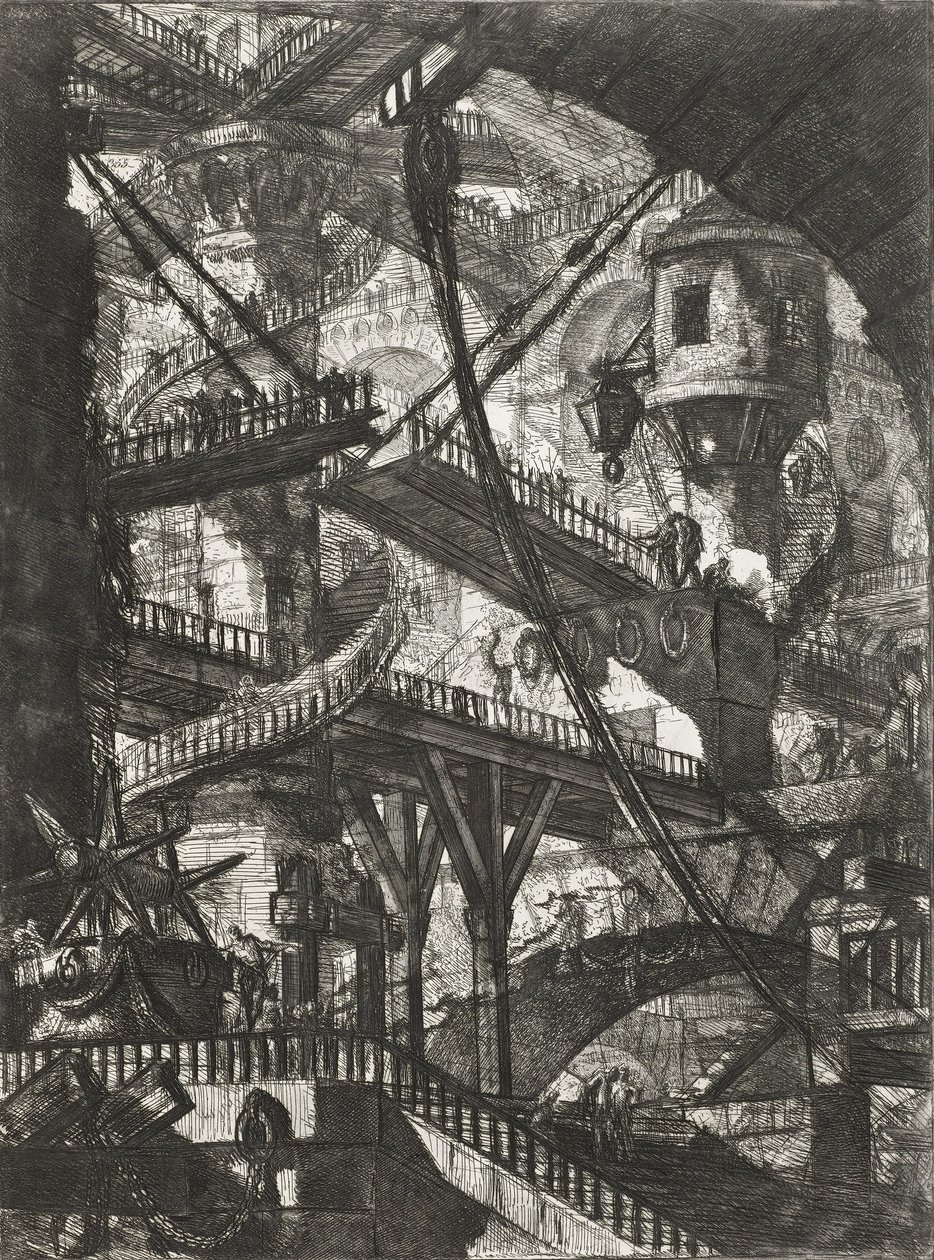 Die Zugbrücke, Platte VII aus der Serie Carceri d