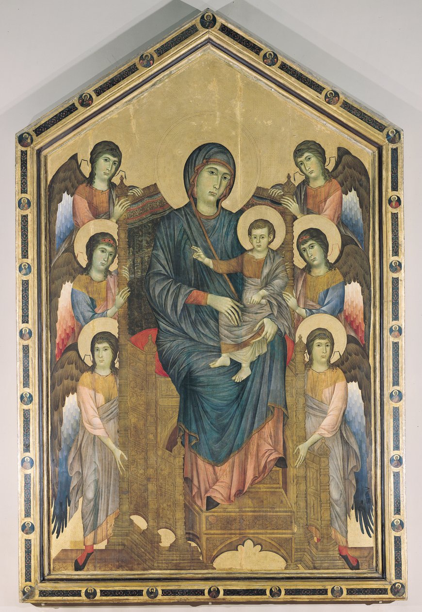 Die Jungfrau und das Kind in Majestät umgeben von sechs Engeln, ca. 1270 von Giovanni Cimabue