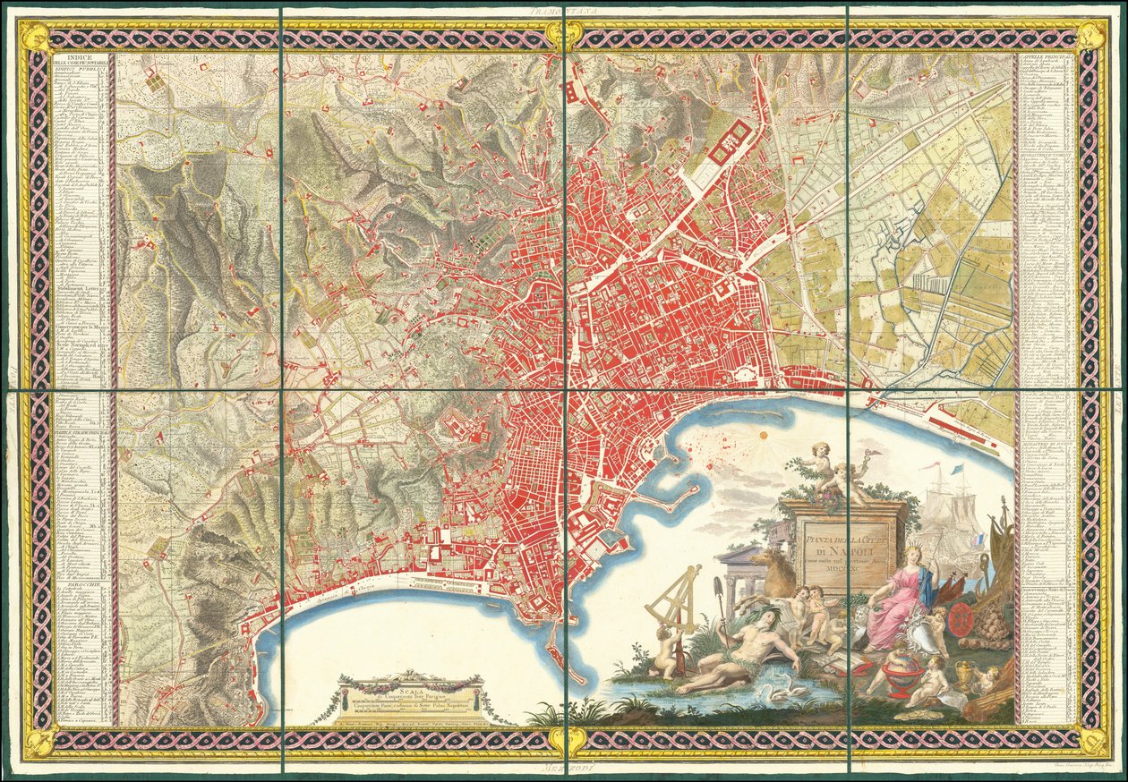 1790 Karte von Neapel von Giovanni Antonio Rizzi Zannoni