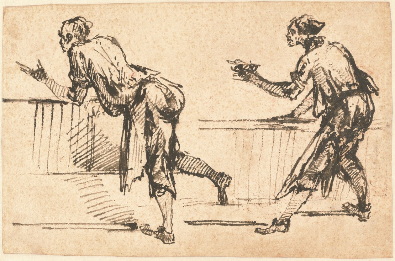 Zwei Arbeiter an Tischen (recto) von Giovanni Battista Piranesi
