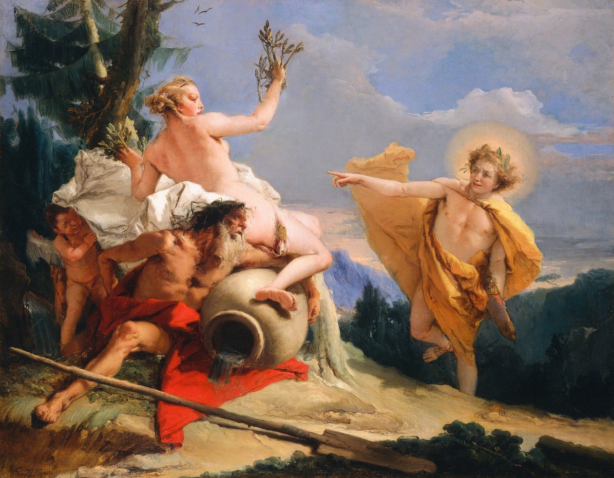 Apollo verfolgt Daphne von Giovanni Battista Tiepolo