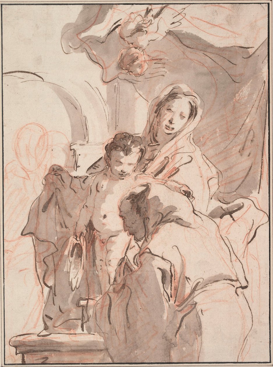 Madonna mit Kind und Heiligem von Giovanni Battista Tiepolo