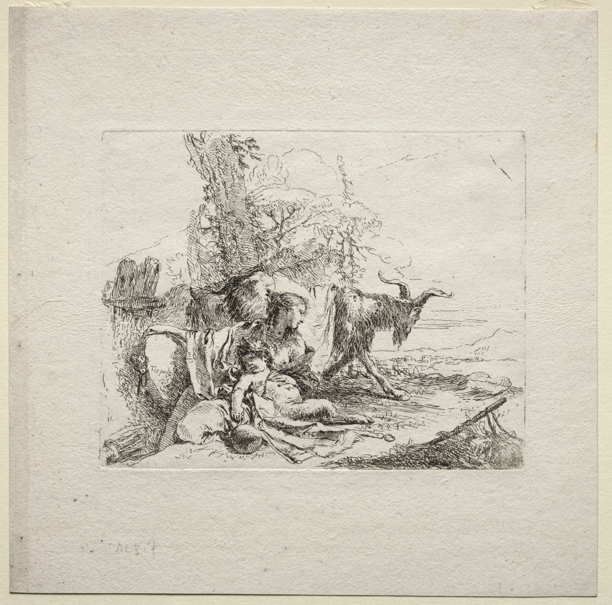 Verschiedene Kaprizen: Die Frau mit Tamburin von Giovanni Battista Tiepolo
