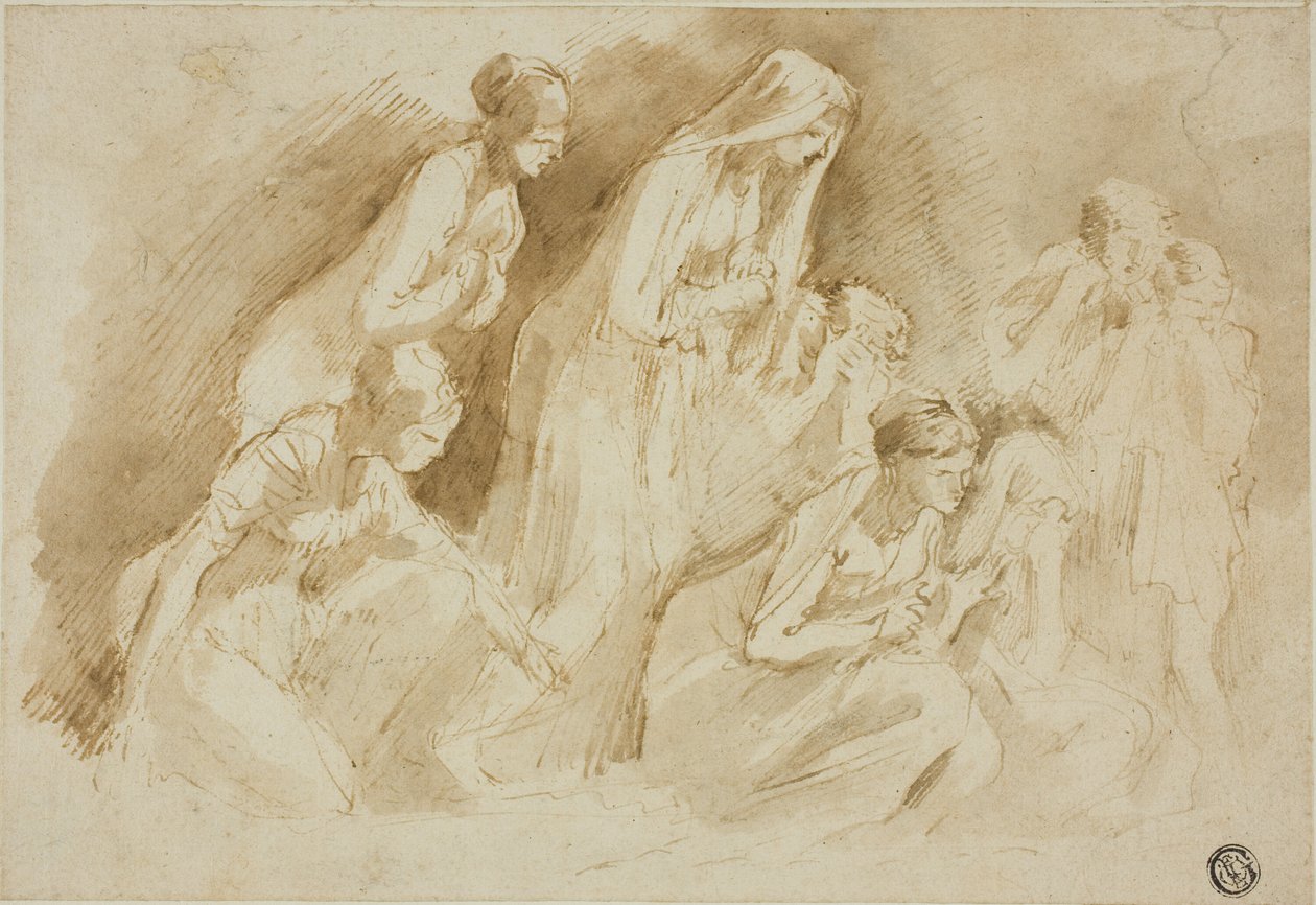 Trauernde über dem toten Christus von Giovanni Benedetto Castiglione