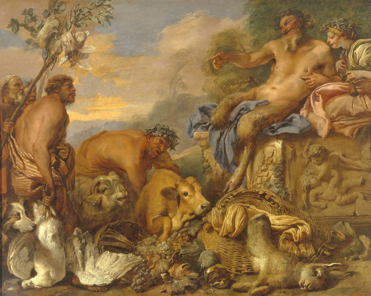 Satyrn bringen ihre Geschenke, frühe 1640er Jahre von Giovanni Benedetto Castiglione