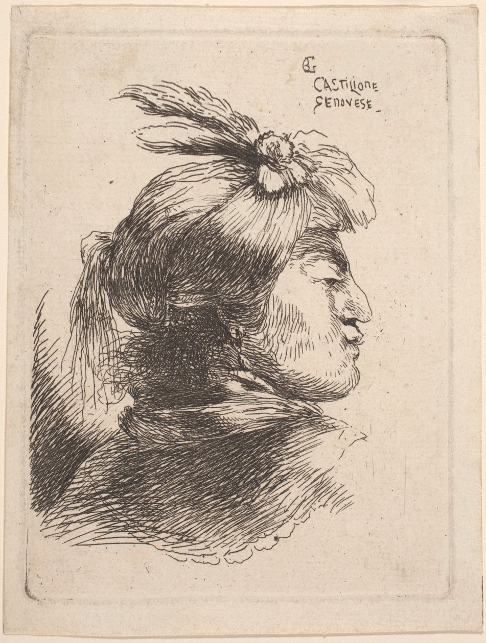 Kleiner orientalischer Kopf von Giovanni Benedetto Castiglione