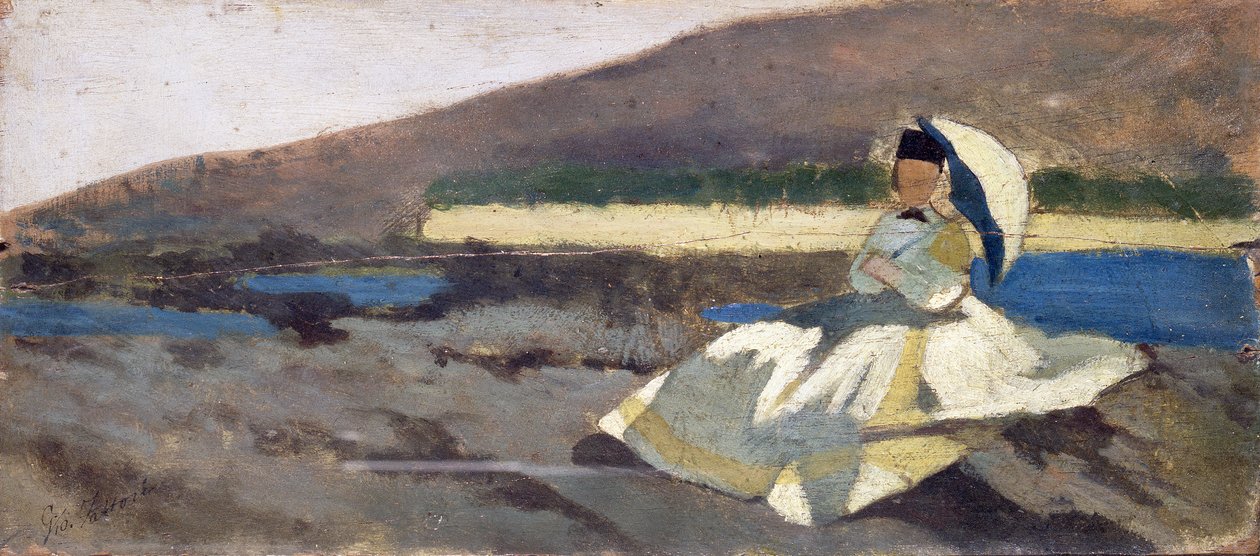 Sitzende Dame in Landschaft von Giovanni Fattori