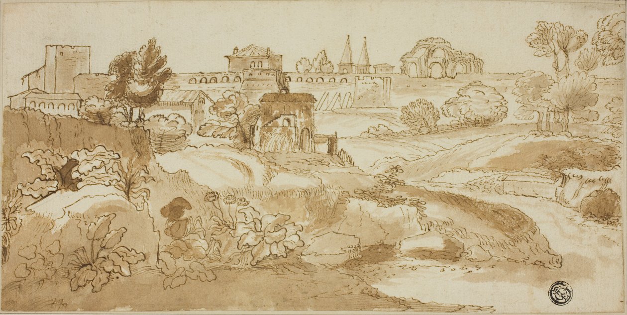 Ansicht von Rom, mit Via Appia von Giovanni Francesco Grimaldi