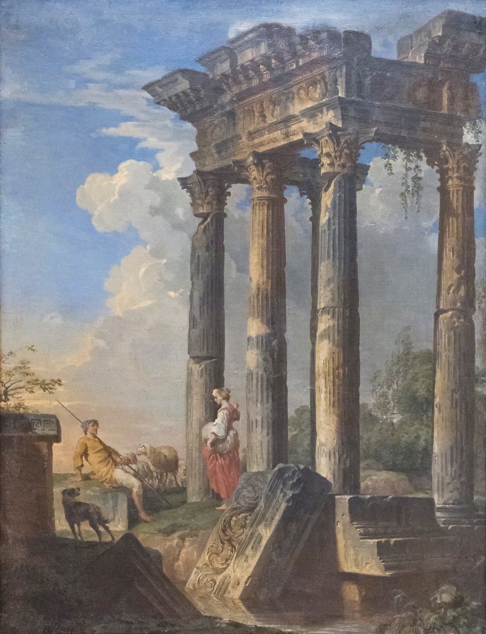 Ruinen mit Hirten von Giovanni Paolo Pannini