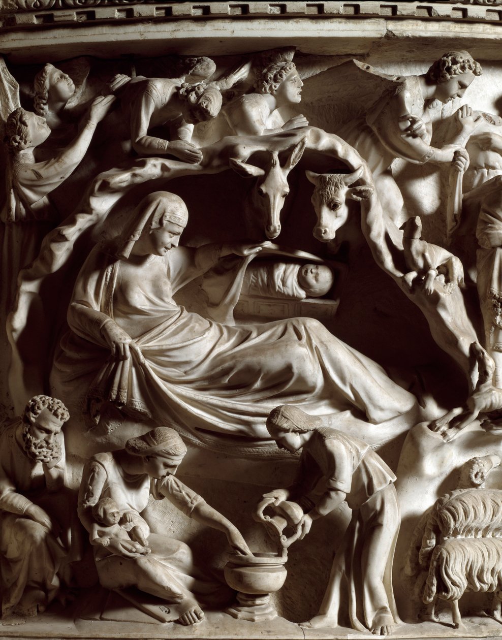 Geburt Christi, Detail von Giovanni Pisano