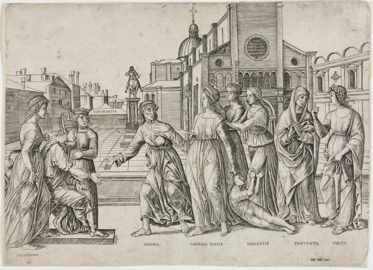 Die Verleumdung des Apelles von Girolamo Mocetto