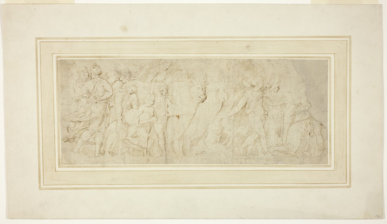 Prozession von Figuren und Ochsen von Girolamo da Carpi