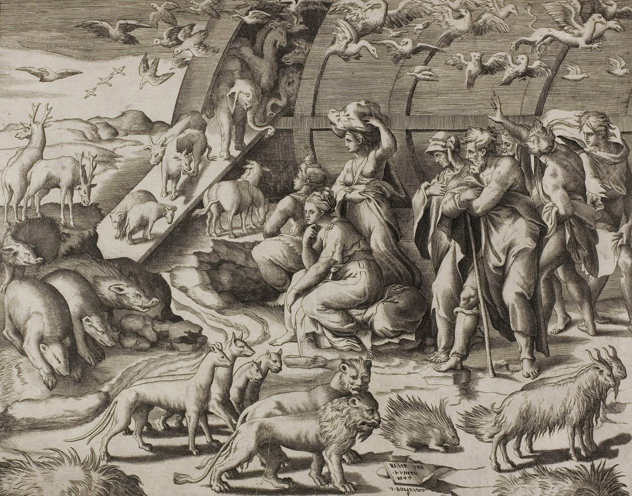 Abstieg von der Arche von Giulio Bonasone