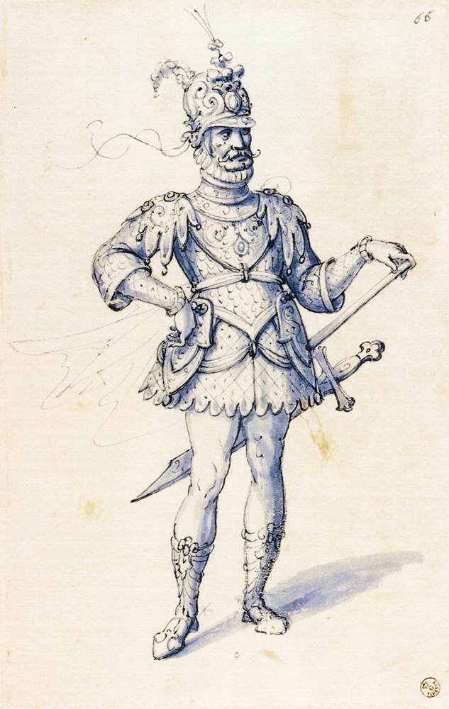 Kostümentwurf für einen Ritter von Giuseppe Arcimboldo