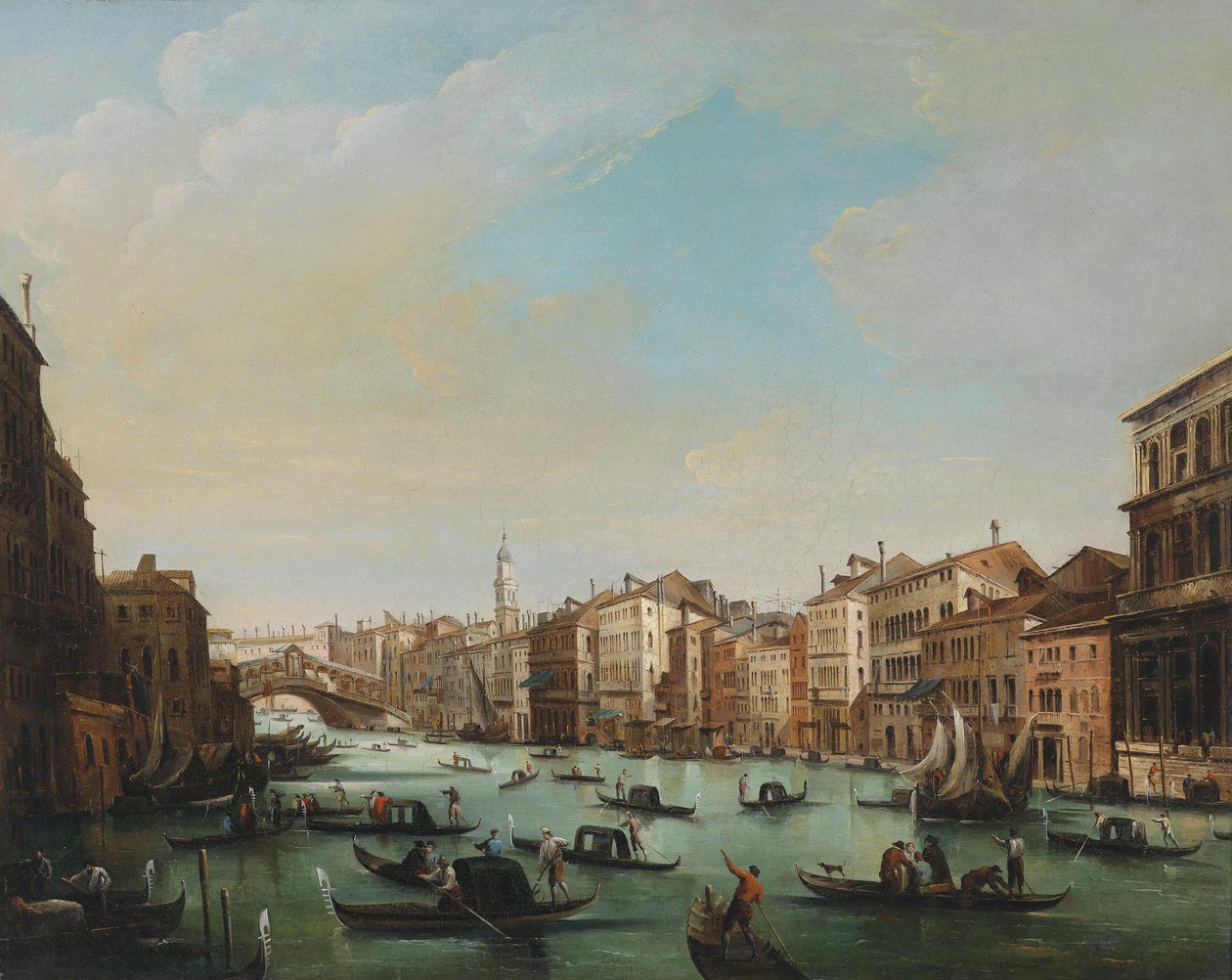 Venedig, Ansicht vom Canal Grande mit der Rialto-Brücke von Giuseppe Bernardino Bison