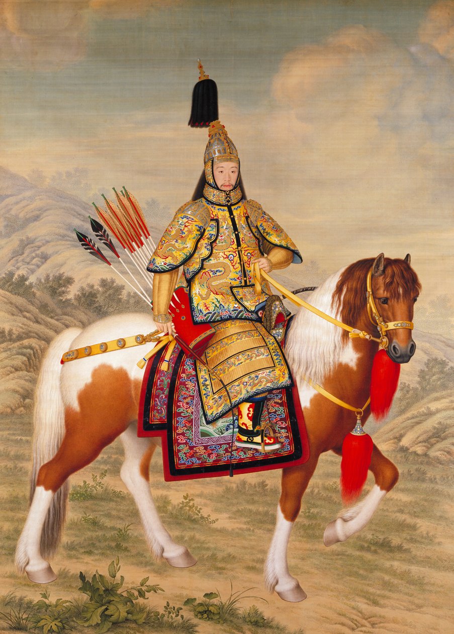 Der Qianlong-Kaiser in zeremonieller Rüstung zu Pferd von Giuseppe Castiglione