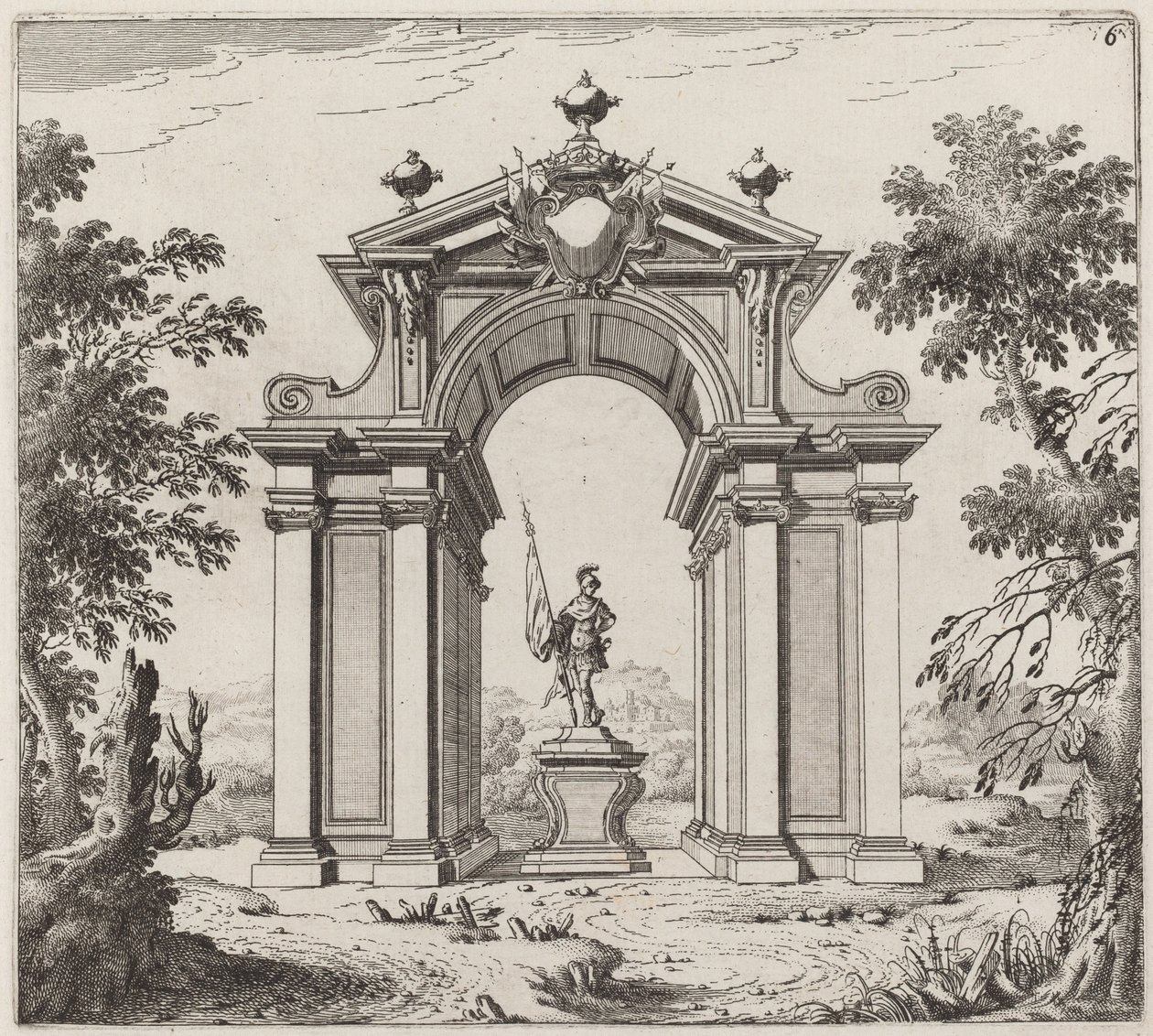 Triumphbogen in einer Landschaft von Giuseppe Antonio Landi
