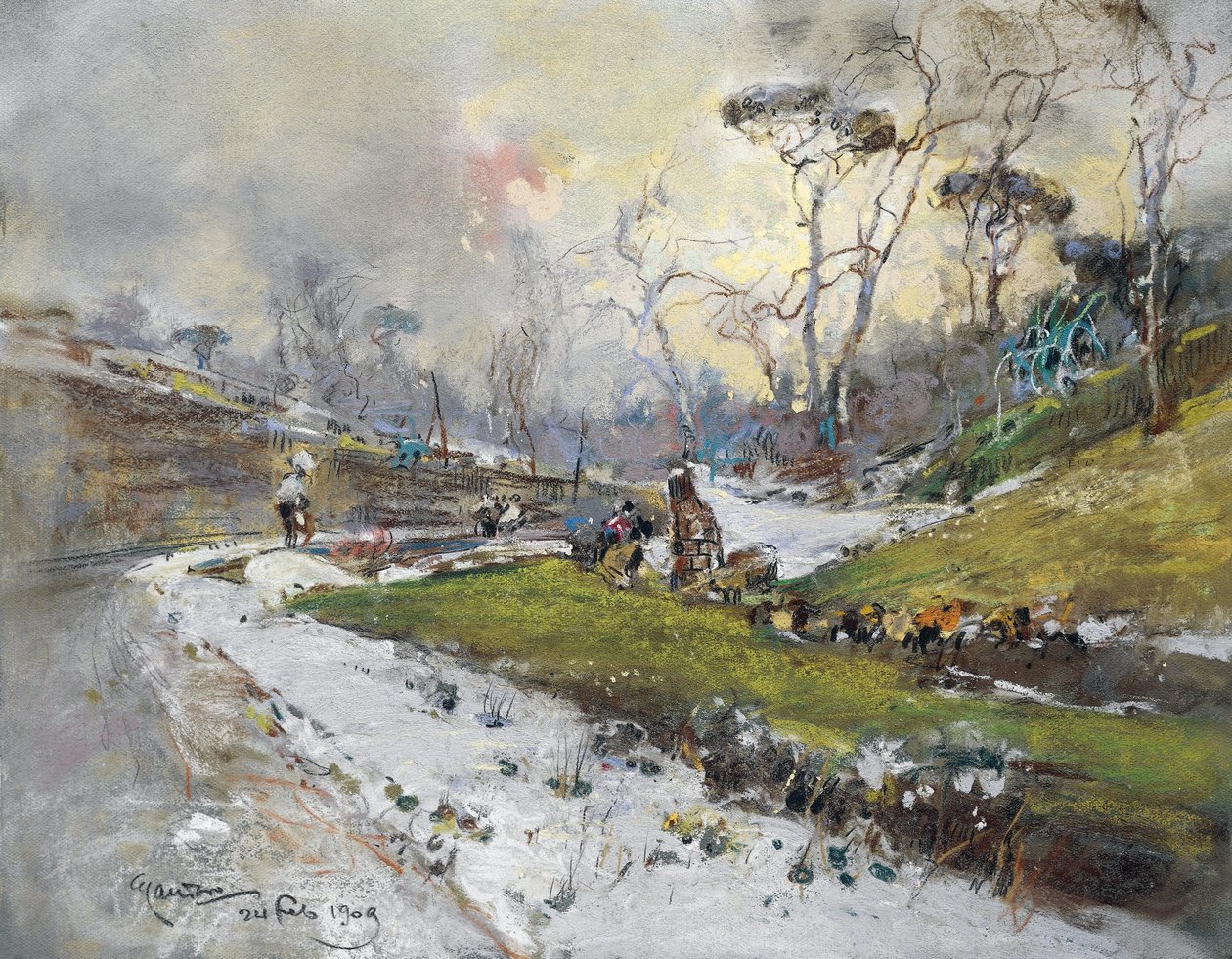 Landschaft mit Straße von Giuseppe Casciaro