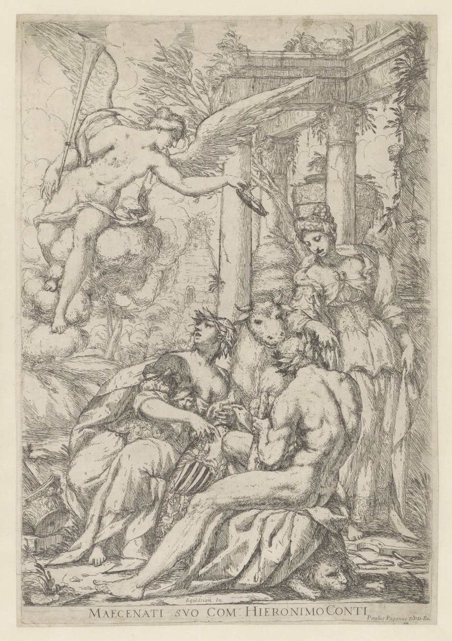 Allegorie mit Ruhm, Herkules und Europa von Giuseppe Diamantini