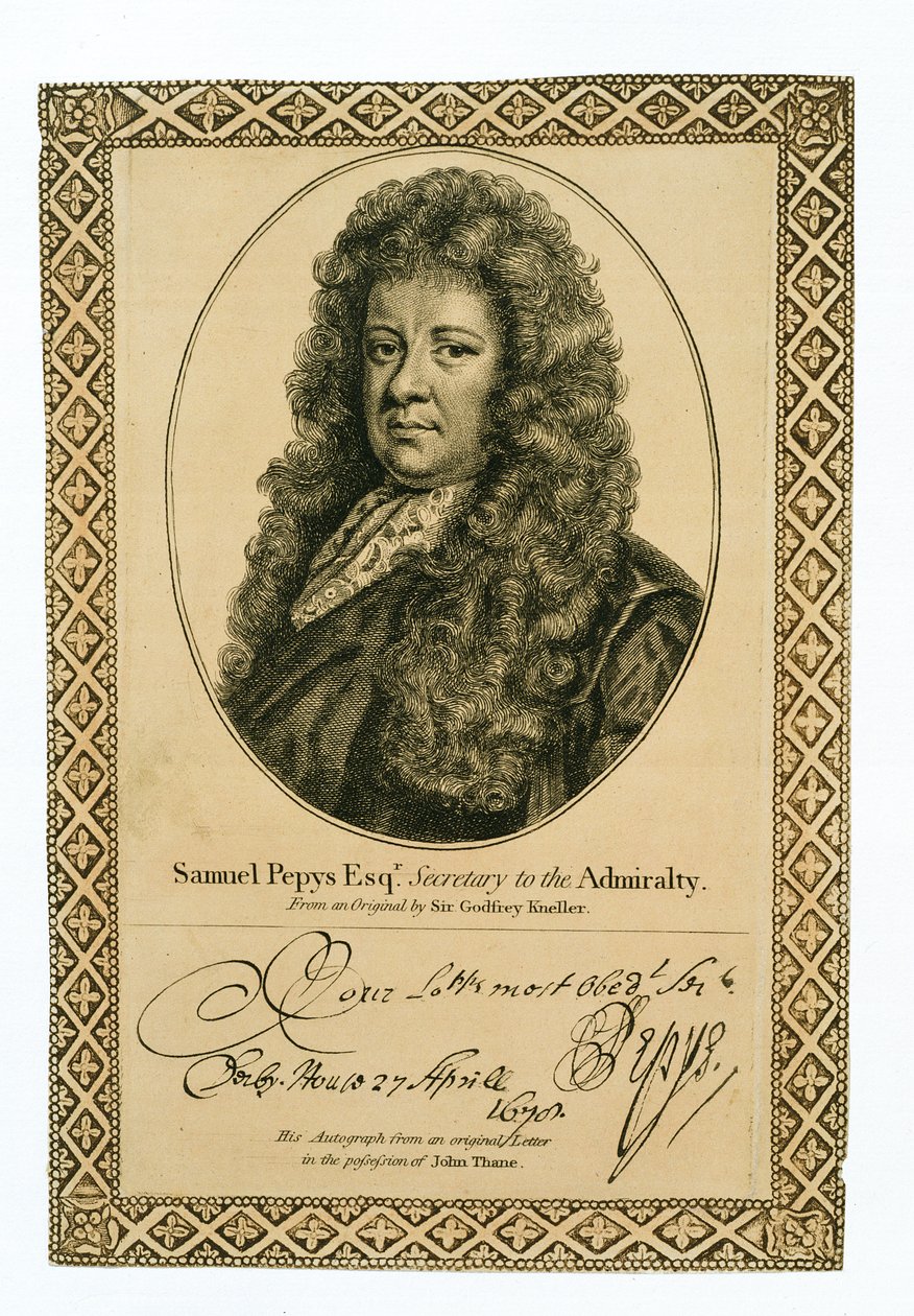 Samuel Pepys, Sekretär der Admiralität von Godfrey Kneller