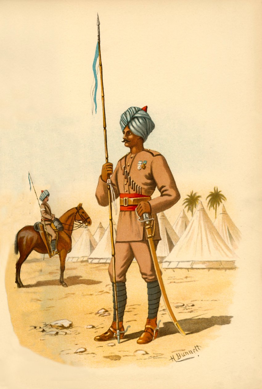 Die 13. Bengalischen Lanzenreiter, 1890 von Godfrey Douglas Giles