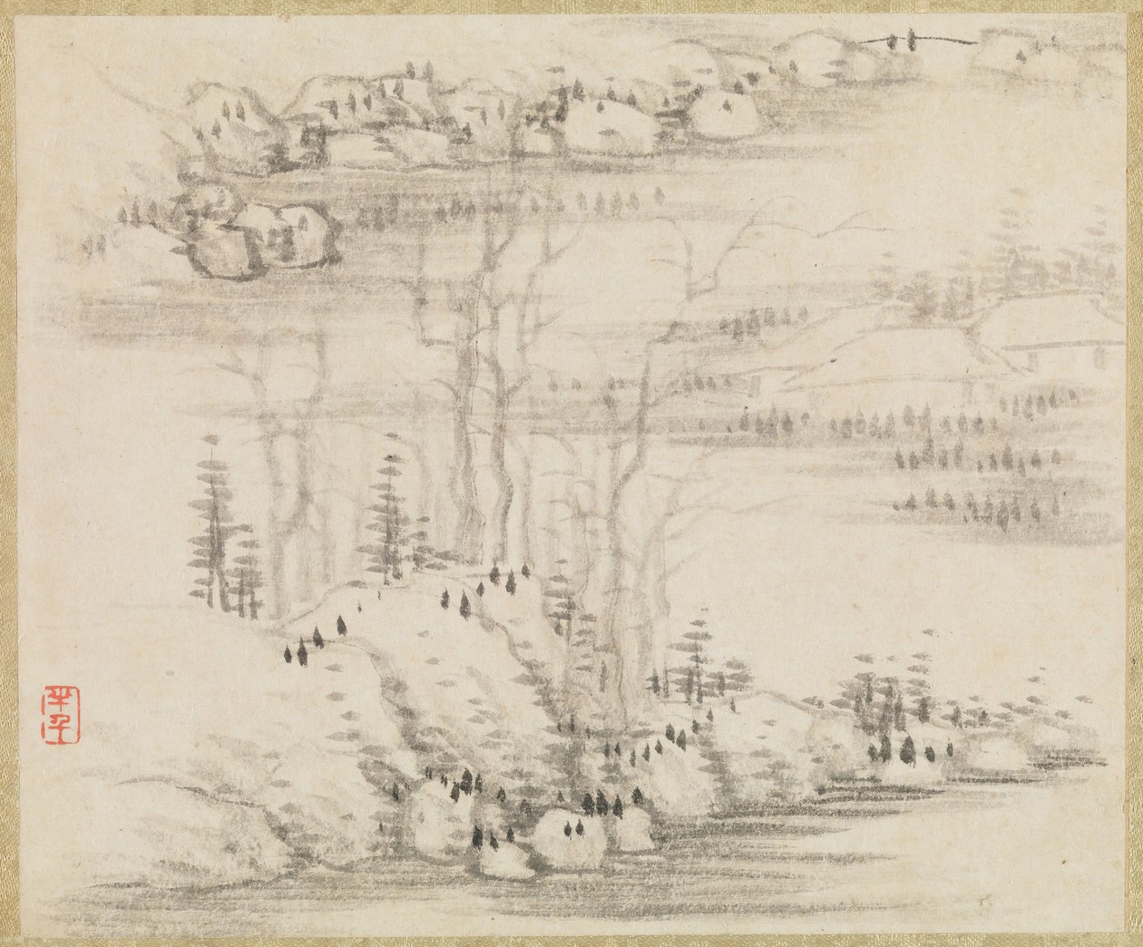 Landschaften und Bäume von Gong Xian
