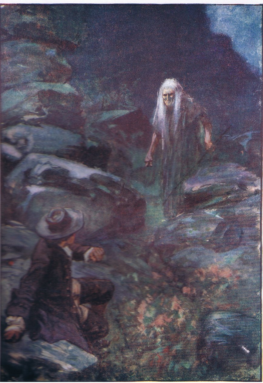 Die ganze Zeit kam die ängstliche Frau näher, aus Lorna Doone, veröffentlicht von W & R Chambers Ltd, 1921 von Gordon Frederick Browne