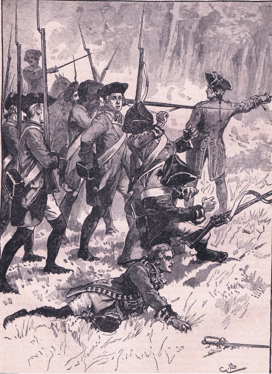 Niederlage von General Braddock im Indianerhinterhalt, 1755 von Gordon Frederick Browne