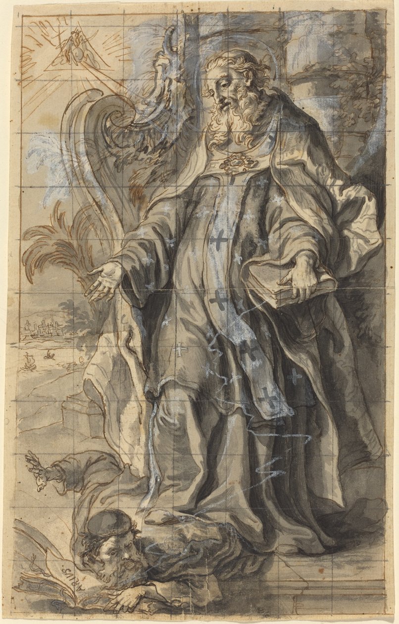 Der heilige Ambrosius unterdrückt die Häresie von Gottfried Bernhard Götz