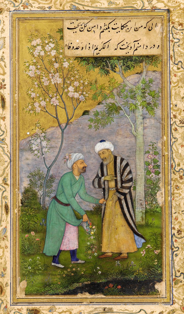 Saadi in einem Rosengarten, 1645 von Govardhan