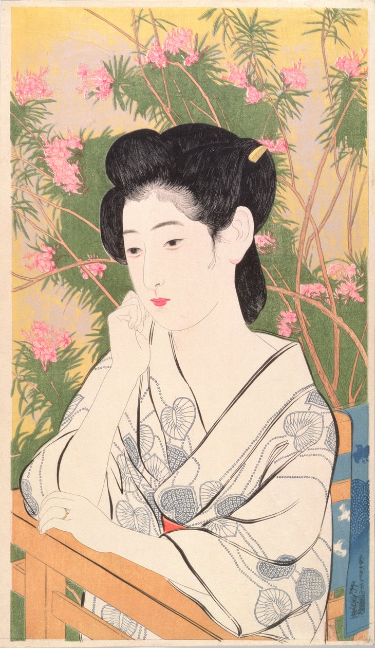 Frau in einem Thermalhotel von Goyo Hashiguchi