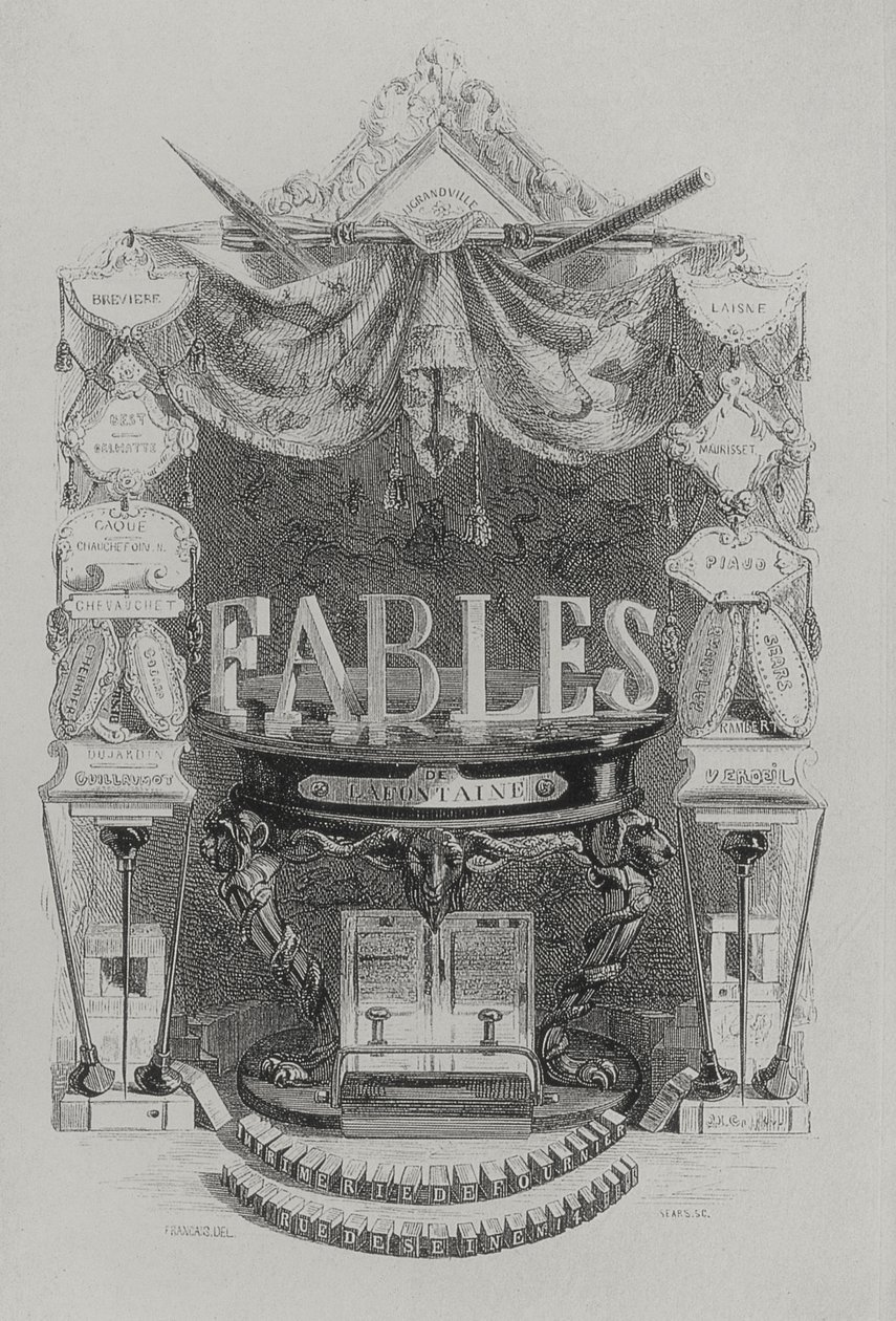 Fables de de las Fountaine Titelblatt von Grandville
