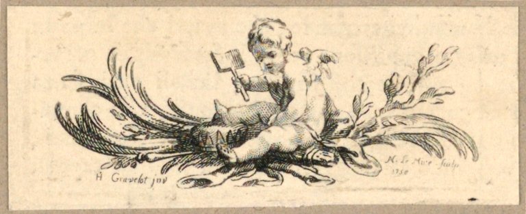 Vignette, Putto mit Schaufel von Gravelot